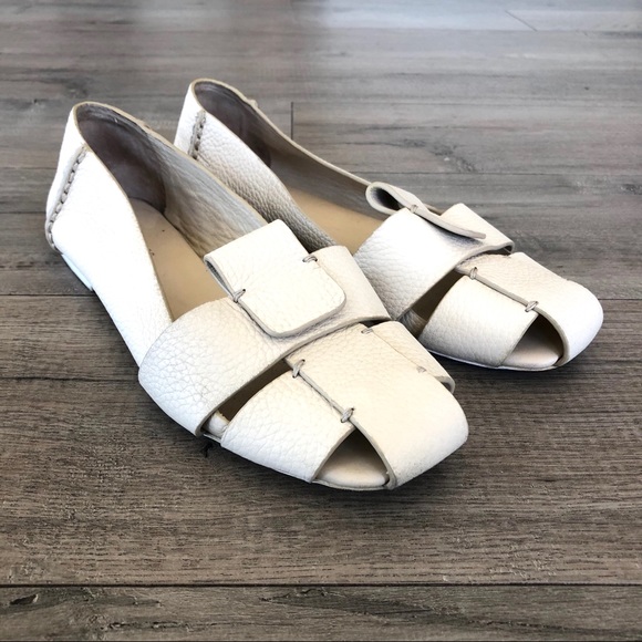 MERCEDES CASTILLO Zae ivory bone leather flats - Picture 2 of 8
